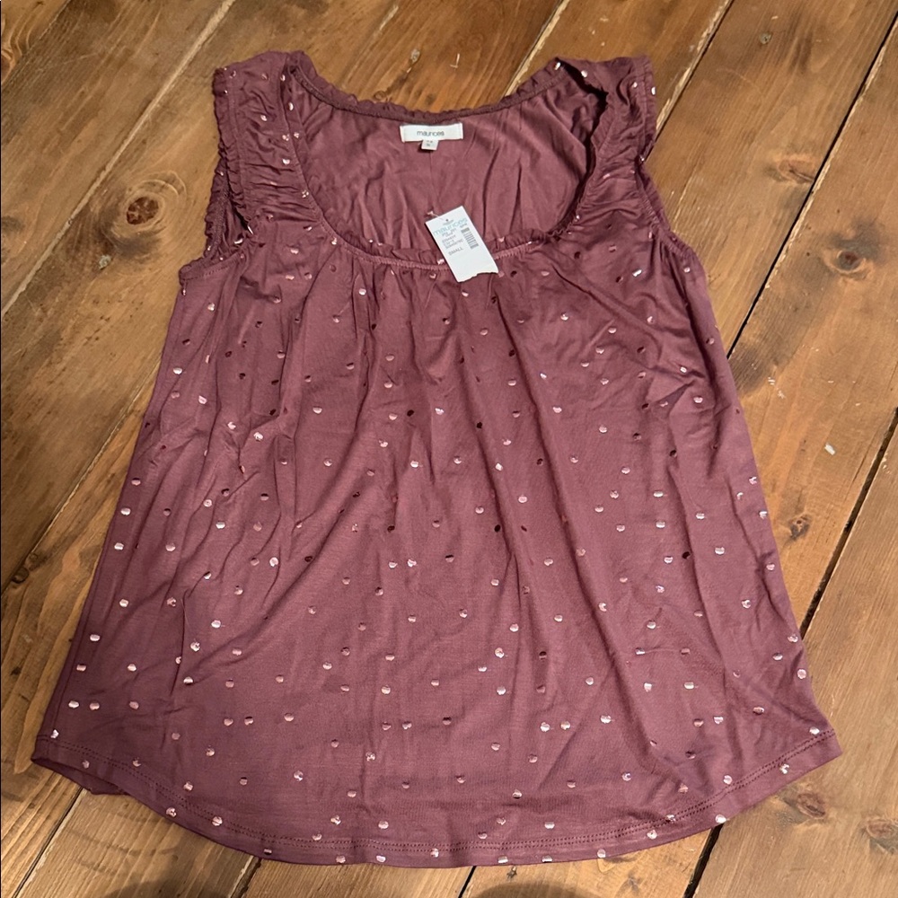 Maurices Mauve Ruffle Tank Top